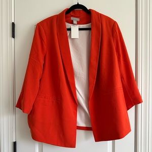 H&M Orange Spring Fashion office plus size blazer